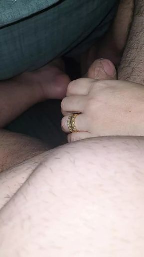 Step mom under blanket touching step son dick and handjob his cock