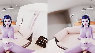 Watch Widowmaker get naughty in lingerie in VR 3D