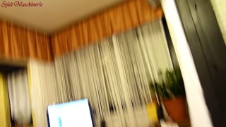 Cum slurping through penis gag