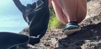 Angler caught me jerking off outside first time in years raw cumshot