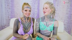 Threesome Tattooed TEENS World Champion Facial and Gaping Hard Fuck