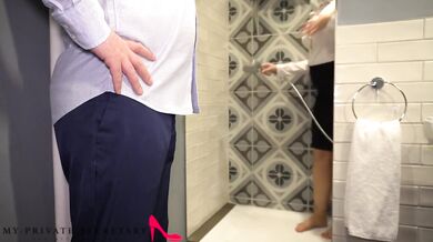 Boss fucks his secretary in shower his cock tears her white blouse