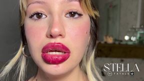 Raspberry - Lip Trembling Red Lipstick - Slow Motion