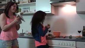 Lesbian Babes From France Playing with Big Toy