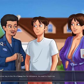 Summertime saga: stepmom gives a handjob to her stepson in the car ep 171,172