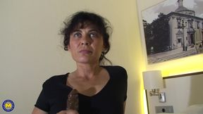 Horny Mature Lady Stuffs Her Hairy Pussy with Her Big Sex Toy