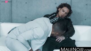 MaleNoir.com - Inked Archer Croft rimmed by black top Zario Travezz