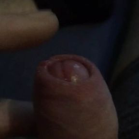 Shaved Cock With Cum Filled Balls Foreskin Play With Pre-Cum