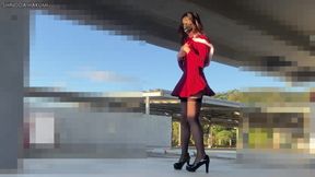 HA107 anal dildo Christmas black stocking squirt femboy