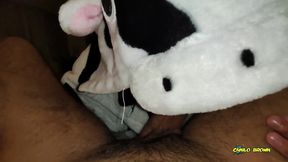 anal fucking pov dreichwe in a cow pijama sucking and riding my big uncut cock until he earns my hot milk - camilo brown
