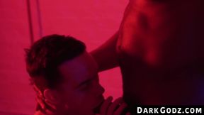 Ebony male's domination of a petite gay in a raw, interracial pounding