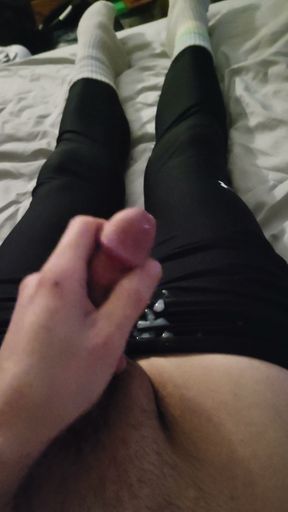 Cum wearing leggings and socks.   Clip 2