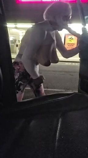 DeeDeeSlut69 Out for a Walk in public wearing Hot Clothes showing her big tits and heels   Clip 1