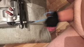 Masturbation and orgasm from electric jigsaw