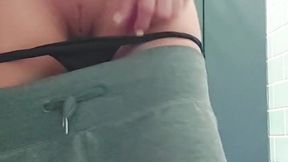 Risky Public Bathroom Adventure with Hotsportfitgirl � Tight and Gorgeous pussy