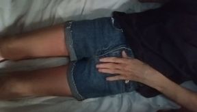 masturbation in denim shorts and my first toy