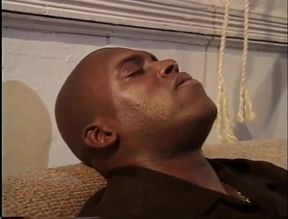 Big black cock in natural boobs black hairy pussy