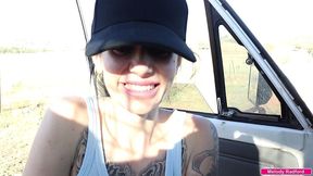 real petite big tits big ass tattooed australian milf gives stranger a blowjob in the outback for a lift home