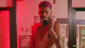 big uncut cock latino camilo brown jerking before bed cumshot in the mirror