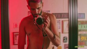 big uncut cock latino camilo brown jerking before bed cumshot in the mirror