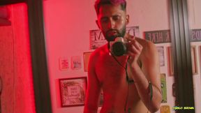 big uncut cock latino camilo brown jerking before bed cumshot in the mirror