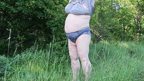 a friend undressed in the park and staged a public pissing
