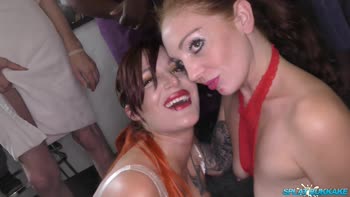 Roxi Rose's Steamy Debut with Alexxa Vice: Sizzling Bukkake Blowout