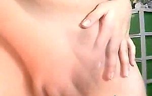 Big tits tranny jerking her cock