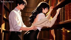 Gap Moe Glasses Beautiful Woman, the Private Study Session in the Library Super Temptation Episode 2 Ai-generated