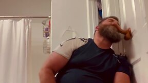 Bearded bear enjoys dildos and orgasms