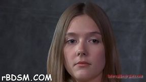 Beauty wears an metallic helmet during hardcore cookie drilling
