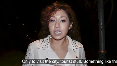 Curly-haired Latina was asked to have a public POV quickie on camera with a stranger