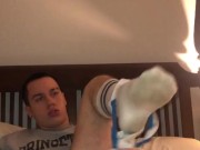 19 year old college frat boy jerks of wearing sweatshirt