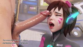 Overwatch Dva cosplay Blowjob Uncensored Hentai AI generated