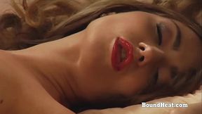 Tied Up Lesbian Slave In Bondage Whipped While Madame Orgasms