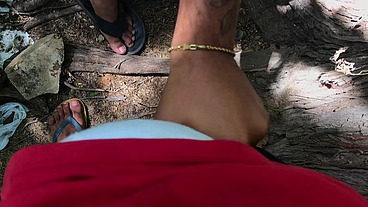 33 In the middle of the trail, we stopped for a blowjob