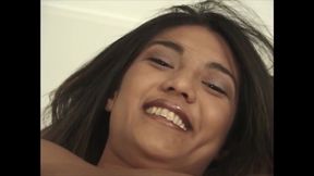 Very Pretty and Horny Latina with Dildo and Blowjob.