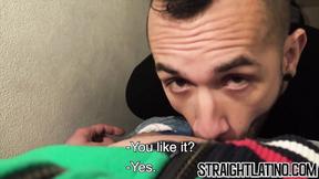 ”Inked Latino takes rough barebacking for the first time”