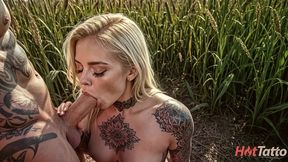 i m an aesthetic porn photographer, the model in the field couldn t resist and after the ears of corn took a dick in her mouth [ai]