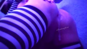 Cute little femboy laid down taking cock all the way up his ass