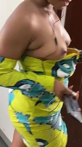 African Most Sexiest Black Girl Striptease in African Dress