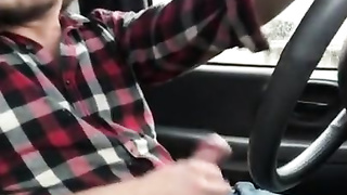 Jerking cock while driving in my car 7