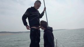 nick fucked by fabie in the public boat on the sea