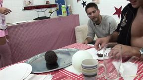 Waitress gets busy with a workmate and a client &mdash;  all hell breaks loose