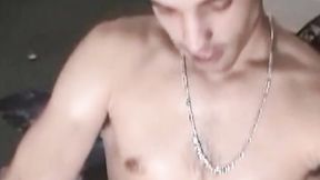 ”Inked jock jerking off & pounding blow up doll solo”