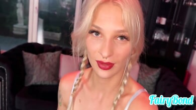 German blonde with tattoos takes creampie and gaping anal with ass-to-mouth