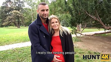 Kinky guy took money and let a stranger fuck his pregnant wife in front of him