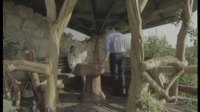 The Girl Fucks with the Old Man in the Garden