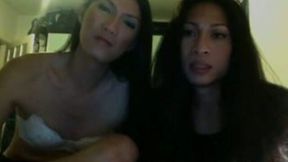 Two nasty Asian tranny bimbos seduce and dominate a guy