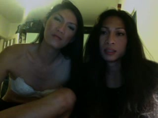 Two nasty Asian tranny bimbos seduce and dominate a guy